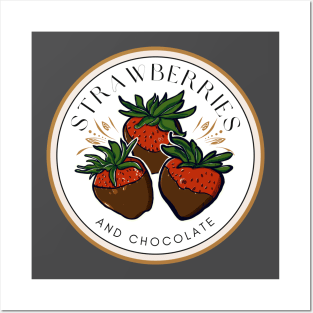 Strawberries and Chocolate Graphic Tee Posters and Art